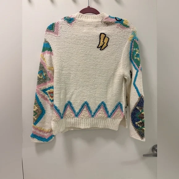 Zadig & Voltaire Sonny Kilim Carpet Intarsia Multicolor Sweater Size XS - Picture 3 of 11